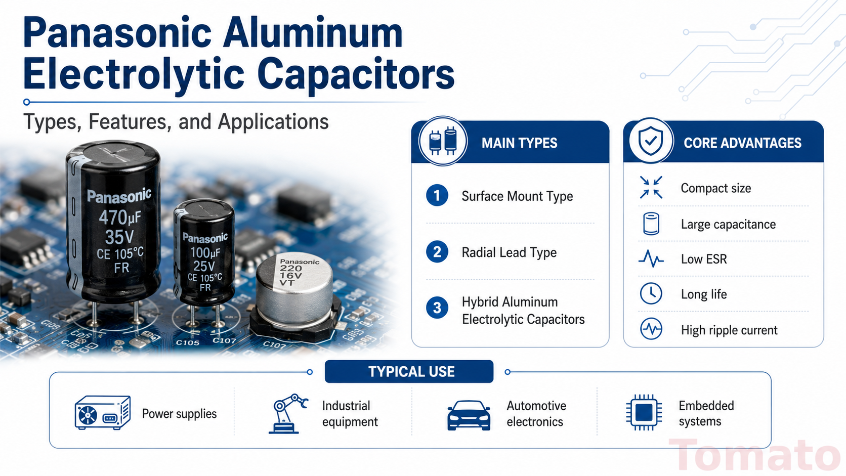 Panasonic Aluminium-Elektrolytkondensatoren: Typen, Merkmale und Anwendungen